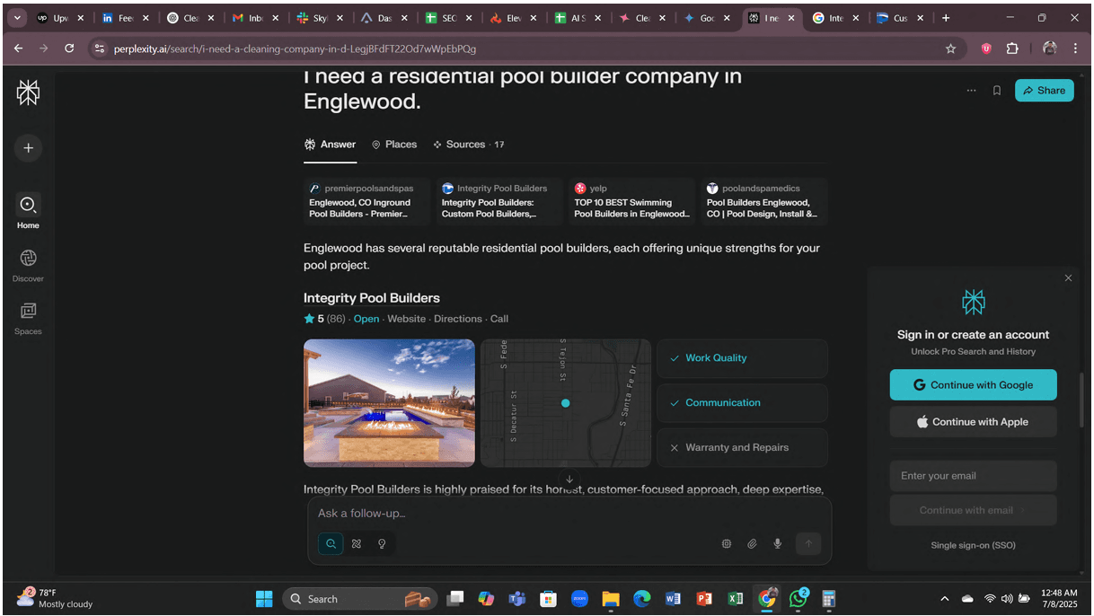 AI Search Optimization Results - Perplexity